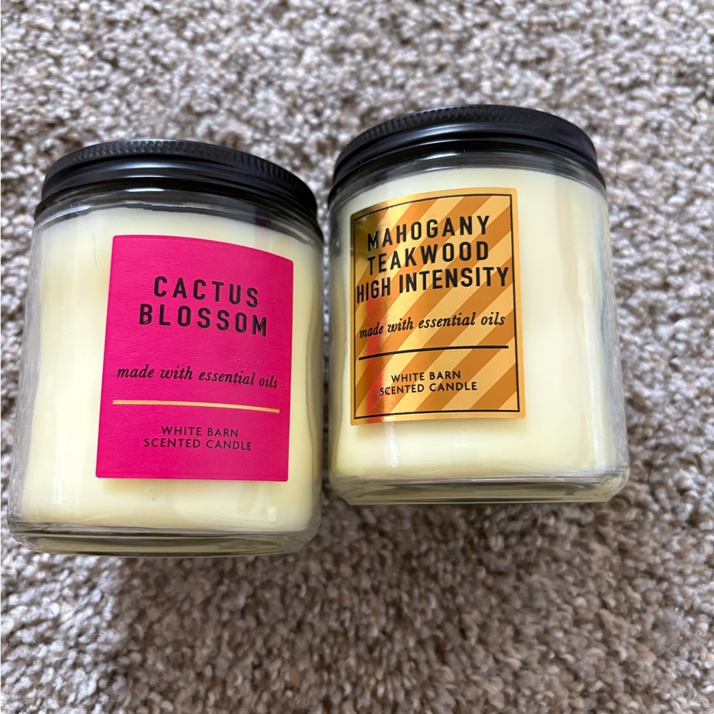 White Barn Cactus Blossom and Mahogany Teakwood Candles